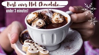 Homemade Hot Chocolate RECIPE  Best ever simple hot chocolate at home in three minutes [upl. by Terces]