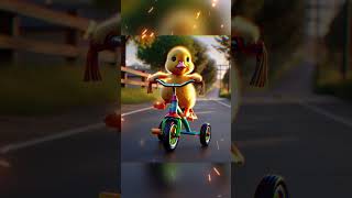 The curious duckling rode his bike and fell down pitifully duck shorts [upl. by Llerdnod]