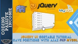 jQuery UI Sortable Tutorial  Save Positions With Ajax amp PHP amp MySQL [upl. by Akenor]