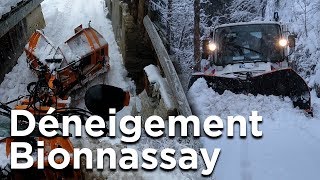 Déneigement chasse neige village de Bionnassay SaintGervais MontBlanc travaux entretien montagne [upl. by Arykat]