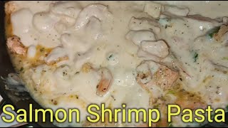 Salmon Shrimp Alfredo Pasta Recipe [upl. by Coussoule]