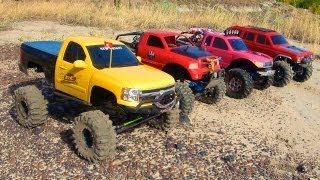 RC ADVENTURES  4 SCALE RC 4x4 TRUCKS in ACTiON  on MARS Nope  EARTH TEAM W3RK [upl. by Nagey35]