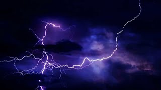 Thunderstorm And Lightning Strikes At Night Background Video Effects HD [upl. by Airotnes]