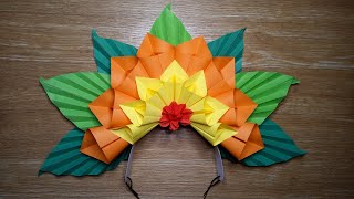 SIMPLE FLORAL HEADPIECE  EASY DIY PAPER HEADDRESS [upl. by Finkelstein]