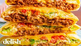 How To Make The Perfect Taco Bell Copycat Crunchwrap Supreme  Delish [upl. by Rico]