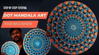 Dot Mandala art for MDF  How to make Dot mandala  Mandala art Tutorial for beginners [upl. by Lossa]