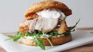 How To Make quotFlæskestegsburgerquot Pork Roast Burger  By One Kitchen Episode 326 [upl. by Pronty]