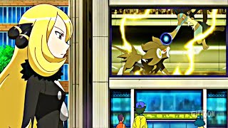 Cynthia Returns in Pokémon Journeys ENGLISH DUBBED  Cynthia Watches Ash vs Volkner [upl. by Armelda]