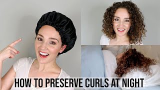 How to Put on a Bonnet amp How to Preserve Curls at Night [upl. by Maccarthy654]