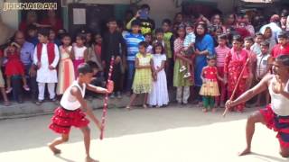 Traditional Stick Play Lathi Khela  Stick Dance Performance by a Kid [upl. by Poirer]