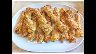 Torsades feuilletées au fromage Слойки с сыромPuff pastry twists with cheese Rasucite cu cascaval [upl. by Lira398]