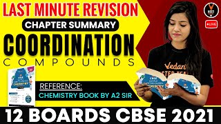 Coordination Compounds Class 12  Last Minute Revision  Chemistry Class 12 Board Exam 2021 Vedantu [upl. by Rickert513]