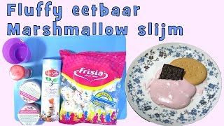 Eetbaar fluffy slijm van Marshmallows Zonder lijm borax wasmiddel of lensvloeistof Duh [upl. by Itsyrk530]