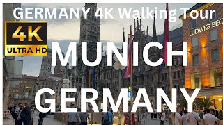 4KHDR Munich Germany 🇩🇪 Amazing Summer Night Walk Karlsplatz Stachus  München to Marienplatz [upl. by Jephum]