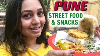 Pune Street Food amp Snacks  Vada Pav Misal Bhakarwadi  Indian Street Food [upl. by Wallache938]