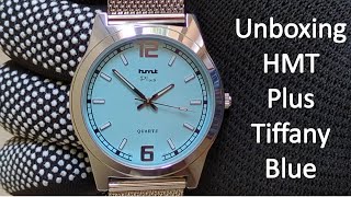 Unboxing HMT Plus JGSS 07 Tiffany Blue Quartz Analog Watch [upl. by Annayd]