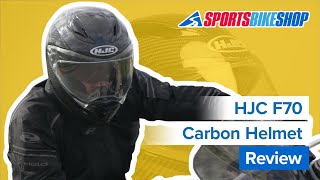 HJC F70 Carbon motorcycle helmet review  Sportsbikeshop [upl. by Margarethe]