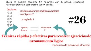 Concurso de oposición docente Ejercicio de las naranjas resuelto con la regla de 3 [upl. by Adrianne]