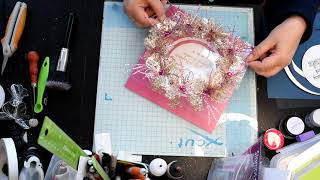 Transparent Wreath Card tutorial  A card idea using acetate [upl. by Tawsha]