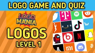 LOGO MANIA LOGO GAME AND QUIZ ANSWER  LEVEL 1 124 brainitquizzes [upl. by Nymsaj263]