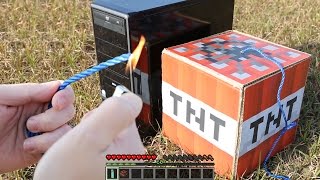 Minecraft in Real Life blow up a PC with TNT  RATE [upl. by Olivette895]