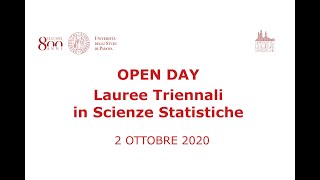 Open Day Presentazione delle Lauree Triennali in Scienze Statistiche AA 20202021 [upl. by Nalyd]