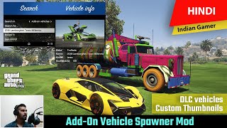 GTA 5 Offline  AddOn Vehicle Spawner Mod  Save Vehicle  Prevents DLC Vehicles from deSpawning [upl. by Llyrad11]