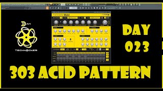 Acid melodic 303 pattern Day 23 FlStudio24 TransistorBass TB303 melodictechno acid Flstudio21 [upl. by Kcirred112]