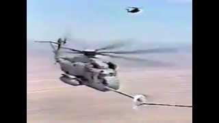 Sea Stallion CH 53E Helicopter Mid Air Refueling Accident cuts Fuel Probe with KC 135 Stratotanker [upl. by Yevoc]