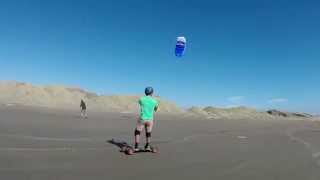 Kite Landboard Lessons WIND WARRIORS Foxton Beach [upl. by Ondrea70]