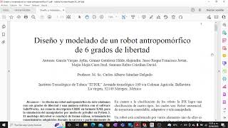 Etapa 1 Diseño y modelado de un robot antropomórfico [upl. by Nies]