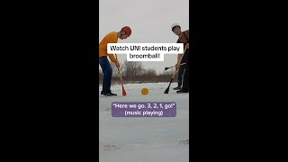 Watch UNI Students Play Broomball [upl. by Selokcin]