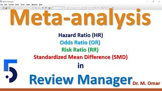 Meta analysis Hazard Ratio Odds Ratio Risk ratio Standardized Mean Difference in Review Manager [upl. by Apollus297]