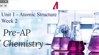 Week 2  Atomic Structure  Pre AP Chemistry [upl. by Lisan]