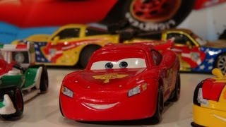 Disney Pixar Cars2 Collection of World Grand Prix Race Cars including Rip Clutchgoneski and Lightnin [upl. by Murat]