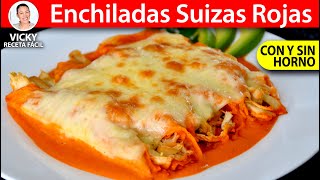 ENCHILADAS SUIZAS ROJAS  Vicky Receta Facil [upl. by Adnic666]