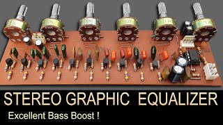 Make 5 Band Stereo Parametric Audio Equalizer Using 10 Transistors amp 4558 or NE5532 IC  LA3600 [upl. by Eliga742]