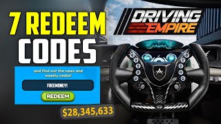 NEW ALL WORKING CODES FOR DRIVING EMPIRE ROBLOX DRIVING EMPIRE CODES [upl. by Milly]