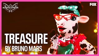 Cow Sings “Treasure” By Bruno Mars  Season 10  The Masked Singer [upl. by Clarhe]