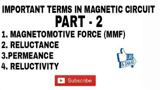 2 MAGNETOMOTIVE FORCEMMF RELUCTANCE PERMEANCE RELUCTIVITY  IMP TERMS IN MAGNETIC CIRCUIT [upl. by Linea]