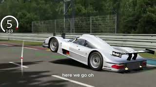 Mercedes CLR flips in Le mans 1999 recreated in Assetto Corsa [upl. by Aieken]