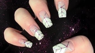 Girly Nail Design  Nageldesign selber machen mit Zierstreifen und Strass  Nailart Tutorial [upl. by Dyob]