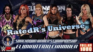 Gameplay WWE 2K18 SmackDown Womens Championship  Elimination Chamber Match [upl. by Bertelli637]