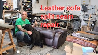 leather sofa split seam repair [upl. by Anec376]