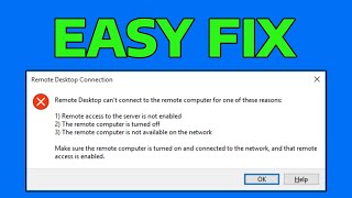 How To Fix Remote Desktop Cant Connect to the Remote Computer for One of These Reasons [upl. by Crysta]