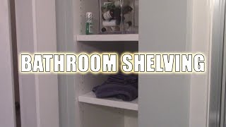 Simple Shelving for my Builtin Bathroom Storage [upl. by Schecter]