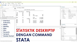 STATISTIK DESKRIPTIF dengan COMMAND STATA [upl. by Bernetta]