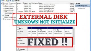 External disk unknown Not initialise error [upl. by Halstead]