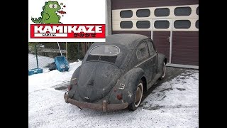 ABANDONED VOLKSWAGEN BUG OVALE 1954 first start after 40 years dark rust vw käfer partie 2 [upl. by Ynamreg]