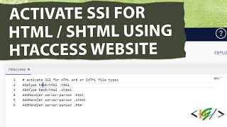 How to Activate Server Side Include SSI for HTML  SHTML File Types using Htaccess Website [upl. by Nolla796]